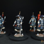 Ashigaru Des figurines d'Okko Chronicles, Ashigaru, groupe de soldats équipé d’une lance.