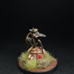 Nuuk Une figurine de Okko Chronicles, Nuuk de face, grand rat sur son tonneau.